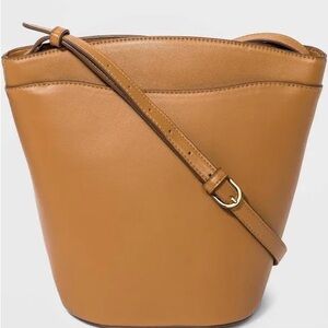 Tan Leather Bucket Bag